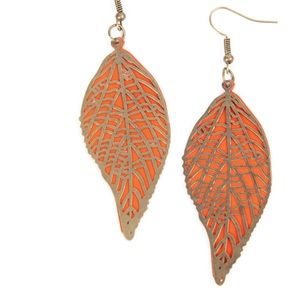 Leafy Luxury Orange Earring